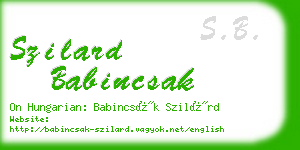 szilard babincsak business card